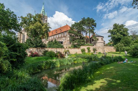 Naumburger Domgarten Blick über den Domgarten mit Naumburger Dom im Hintergrund